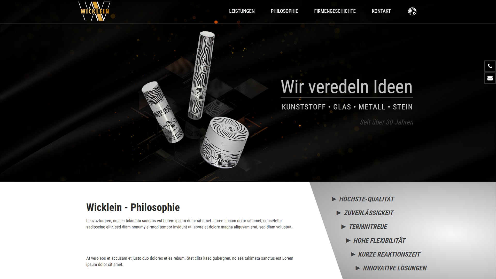 Screendesign Website